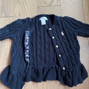 Ralph Lauren Navy knit sweater with Classic Cable Knit